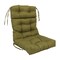 22-inch by 45-inch Spun Polyester Solid Outdoor Tufted Chair Cushion Green-Color